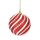 Decorazione per albero di Natale con pallina di Natale da 8 cm, con perle e paillettes, ornamento da appendere (rosso)
