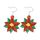Orecchini con decorazione a forma di cartone animato, elemento natalizio, orecchini lucidi, specifiche: fiore