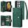 Per Samsung Galaxy S21 Ultra 5G Fibbia del rivetto 9 Case di telefoni in pelle a tre volte (verde) Per Samsung Galaxy S21 Ultra 5G Fibbia del rivetto 9 Case di telefoni in pelle a tre volte (verde)