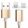 2 in 1 5 V 2A Micro USB & 8 PIN a USB 2.0 Cavo dati magnetico in stile tessuto, cavo: 1,2 m (oro) 2 in 1 5 V 2A Micro USB & 8 PIN a USB 2.0 Cavo dati magnetico in stile tessuto, cavo: 1,2 m (oro)