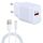 LZ-728 2 in 1 caricabatterie da viaggio con interfaccia USB QC 3.0 da 18 W + set di cavi dati da USB a 8 pin, spina europea, lunghezza cavo: 1 m (bianco) LZ-728 2 in 1 caricabatterie da viaggio con interfaccia USB QC 3.0 da 18 W + set di cavi dati da USB a 8 pin, spina europea, lunghezza cavo: 1 m (bianco)
