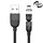 Cavo di ricarica per sincronizzazione dati magnetica rotante da 2 m 3A USB a 8 pin 540 gradi (nero)