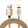 USB a connettore magnetico in metallo a 8 pin Cavo dati magnetico intrecciato in nylon bicolore, lunghezza cavo: 1 m (oro) USB a connettore magnetico in metallo a 8 pin Cavo dati magnetico intrecciato in nylon bicolore, lunghezza cavo: 1 m (oro)