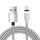 USB a connettore magnetico in metallo a 8 pin Cavo dati magnetico intrecciato in nylon bicolore, lunghezza cavo: 1 m (argento) USB a connettore magnetico in metallo a 8 pin Cavo dati magnetico intrecciato in nylon bicolore, lunghezza cavo: 1 m (argento)