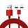 Cavo di ricarica intrecciato in nylon con interfaccia magnetica in metallo 2 in 1 da USB a 8 pin + micro USB, lunghezza: 1 m (rosso)