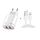 Caricabatterie da viaggio portatile dual USB + cavo dati USB a 8 metri a 8 metri, spina UE (bianco) Caricabatterie da viaggio portatile dual USB + cavo dati USB a 8 metri a 8 metri, spina UE (bianco)