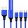 2 pezzi ZZ034 USB a 8 Pin + USB-C / Type-C + Micro USB 3 in 1 Cavo di ricarica veloce, Stile: Mini-Blue 2 pezzi ZZ034 USB a 8 Pin + USB-C / Type-C + Micro USB 3 in 1 Cavo di ricarica veloce, Stile: Mini-Blue