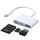 Joyroom S-H142 4 in 1 8 PIN a scheda SD / TF + 8 PIN Carica + Interfaccia USB OTG Camera Lettore adattatore, Compatibile con iOS 13 (bianco) Joyroom S-H142 4 in 1 8 PIN a scheda SD / TF + 8 PIN Carica + Interfaccia USB OTG Camera Lettore adattatore, Compatibile con iOS 13 (bianco)