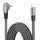 Cavo dati di ricarica rapida da USB-C/Type-C a 8 pin a gomito da 3 A, lunghezza: 2 m (grigio) Cavo dati di ricarica rapida da USB-C/Type-C a 8 pin a gomito da 3 A, lunghezza: 2 m (grigio)