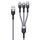 DUZZONA A3 3 in 1 USB a Type-C / 8 Pin / Cavo di ricarica rapida Micro USB, Lunghezza cavo: 1,3 m