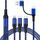 5 in 1 3A USB + USB-C / TYPE-C a 8 PIN + MICRO USB + USB-C / Type-C Interfaccia a due colori Cavo di ricarica rapido intrecciato a due colori, lunghezza del cavo: 1,2 m (blu) 5 in 1 3A USB + USB-C / TYPE-C a 8 PIN + MICRO USB + USB-C / Type-C Interfaccia a due colori Cavo di ricarica rapido intrecciato a due colori, lunghezza del cavo: 1,2 m (blu)