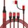 5 in 1 3A USB + USB-C / TYPE-C a 8 PIN + Micro USB + USB-C / Type-C Interfaccia a due colori Cavo di ricarica rapido intrecciato a due colori, lunghezza del cavo: 1,2 m (rosso) 5 in 1 3A USB + USB-C / TYPE-C a 8 PIN + Micro USB + USB-C / Type-C Interfaccia a due colori Cavo di ricarica rapido intrecciato a due colori, lunghezza del cavo: 1,2 m (rosso)