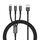 Cavo intrecciato 3A 3 in 1 da USB a tipo C / 8 pin / Micro USB per ricarica rapida, lunghezza cavo: 1,2 m (nero) Cavo intrecciato 3A 3 in 1 da USB a tipo C / 8 pin / Micro USB per ricarica rapida, lunghezza cavo: 1,2 m (nero)