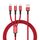Cavo intrecciato 3A 3 in 1 da USB a tipo C / 8 pin / Micro USB per ricarica rapida, lunghezza cavo: 1,2 m (rosso) Cavo intrecciato 3A 3 in 1 da USB a tipo C / 8 pin / Micro USB per ricarica rapida, lunghezza cavo: 1,2 m (rosso)