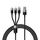 Baseus StarSpeed 3.5A USB a 8 pin + Type-C + Micro USB 3 in 1 Cavo dati di ricarica, lunghezza: 0,6 m (nero) Baseus StarSpeed 3.5A USB a 8 pin + Type-C + Micro USB 3 in 1 Cavo dati di ricarica, lunghezza: 0,6 m (nero)