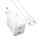 hoco N42 Elogiado PD45W Caricabatterie tipo C a doppia porta con cavo da tipo C a 8 pin, spina europea (bianco)