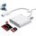 Lettore di schede OTG multifunzione con interfaccia USB 3.0 + 8 pin 5 in 1 (bianco) Lettore di schede OTG multifunzione con interfaccia USB 3.0 + 8 pin 5 in 1 (bianco)