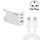 Caricatore GaN PD65W tipo C x 2 + USB 3.0 con cavo dati da tipo C a tipo C, spina UK (bianco) Caricatore GaN PD65W tipo C x 2 + USB 3.0 con cavo dati da tipo C a tipo C, spina UK (bianco)