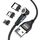 ENKAY 3 in 1 3A USB a Type-C / 8 Pin / Micro USB Magnetico 540 Gradi Rotante Cavo di Ricarica Veloce, Lunghezza: 1m (Nero) ENKAY 3 in 1 3A USB a Type-C / 8 Pin / Micro USB Magnetico 540 Gradi Rotante Cavo di Ricarica Veloce, Lunghezza: 1m (Nero)
