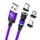 ENKAY Cavo di ricarica rapido magnetico con rotazione di 540 gradi, 3 in 1, da USB a tipo C / 8 pin / Micro USB 3 in 1, lunghezza: 1 m (viola) ENKAY Cavo di ricarica rapido magnetico con rotazione di 540 gradi, 3 in 1, da USB a tipo C / 8 pin / Micro USB 3 in 1, lunghezza: 1 m (viola)