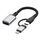 JS-112 Cavo adattatore USB 2 in 1 maschio a USB-C / Type-C / OTG a 8 pin, lunghezza: 15 cm (argento) JS-112 Cavo adattatore USB 2 in 1 maschio a USB-C / Type-C / OTG a 8 pin, lunghezza: 15 cm (argento)