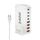 YMS-858 GaN 240W USB x 4, Caricabatterie rapido USB-C / Type-C x 4, Tipo di spina: spina USA (bianco) YMS-858 GaN 240W USB x 4, Caricabatterie rapido USB-C / Type-C x 4, Tipo di spina: spina USA (bianco)