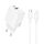 Borofone BN27 Fuente PD30W Caricabatterie USB Type-C + QC3.0 con cavo Type-C a 8 pin, spina UE (bianco) Borofone BN27 Fuente PD30W Caricabatterie USB Type-C + QC3.0 con cavo Type-C a 8 pin, spina UE (bianco)