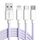 ENKAY CB173 3 in 1 Candy Color 60W USB a 8 pin / Tipo-C / Cavo dati di ricarica Micro USB, lunghezza: 2 m (viola) ENKAY CB173 3 in 1 Candy Color 60W USB a 8 pin / Tipo-C / Cavo dati di ricarica Micro USB, lunghezza: 2 m (viola)