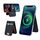 Supporto per telefono cellulare magnetico wireless 3 in 1 con supporto per carta di credito (nero) Supporto per telefono cellulare magnetico wireless 3 in 1 con supporto per carta di credito (nero)