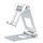 Supporto pigro per tablet da tavolo con doppio supporto per telefono cellulare pieghevole Z10A in lega di alluminio (argento) Supporto pigro per tablet da tavolo con doppio supporto per telefono cellulare pieghevole Z10A in lega di alluminio (argento)