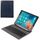 T-201 Tastiera ultrasottile Bluetooth 3.0 staccabile + custodia in pelle di pelle di agnello per iPad Air / Air 2 / iPad Pro da 9,7 pollici, supporto regolazione multi-angolo (blu)