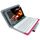Tastiera Bluetooth universale con custodia in pelle e supporto per Ainol / PiPO / Ramos Tablet PC da 9,7 pollici / 10,1 pollici (magenta)