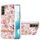 Per Samsung Galaxy S22 5G Ring IMD Flowers TPU Telefono (rosa Gardenia)