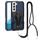 Per Samsung Galaxy S22 5G Lanyard Mecha Armor Kickstand PC + Telefono TPU (blu) Per Samsung Galaxy S22 5G Lanyard Mecha Armor Kickstand PC + Telefono TPU (blu)