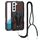 Per Samsung Galaxy S22 5G Lanyard Mecha Armor Kickstand PC + TPU Telefono (Brown)