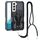 Per Samsung Galaxy S22 5G Lanyard Mecha Armor Kickstand PC + Telefono TPU (grigio) Per Samsung Galaxy S22 5G Lanyard Mecha Armor Kickstand PC + Telefono TPU (grigio)