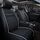 Fodera per cuscino del sedile a copertura totale in pelle per auto, versione standard, solo un posto (nero bianco)