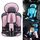 Seggiolino di sicurezza portatile per auto, dimensioni: 54 x 36 x 25 cm (per 3-12 anni) (rosa + grigio)