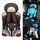 Seggiolino auto portatile per bambini, dimensioni: 54 x 36 x 25 cm (per 3-12 anni) (caffè + beige)