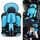 Seggiolino di sicurezza per bambini portatile per auto, dimensioni: 54 x 36 x 25 cm (per 3-12 anni) (azzurro + grigio)