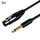 Cavo audio JINGHUA 6.5 maschio-femmina XLR 6.35 Mixer per microfono bilanciato a tre core, dimensioni: 3 m (nero)