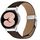 Cinturino per Samsung Galaxy Watch 7 40/44 mm in pelle con fibbia posteriore tartarugata argento e trama litchi (colore caffè)