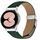 Cinturino per Samsung Galaxy Watch 7 40/44 mm in pelle con fibbia posteriore tartarugata argento e trama litchi (verde)