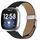 Cinturino per Fitbit Versa 3/4 in pelle con fibbia posteriore tartarugata argento e trama litchi (nero)