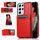 Per Samsung Galaxy S21 Ultra 5G Solid Color PC + Custodia protettiva TPU con slot per supporto e schede (rosso) Per Samsung Galaxy S21 Ultra 5G Solid Color PC + Custodia protettiva TPU con slot per supporto e schede (rosso)