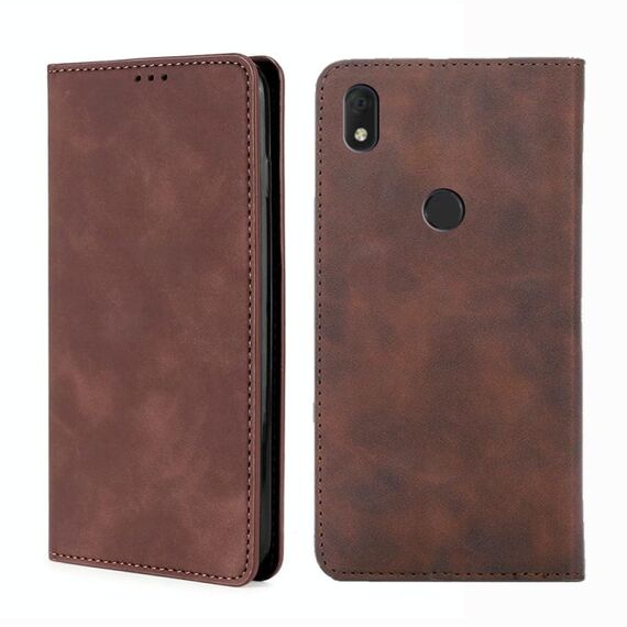 Per Alcatel Axel / Lumos Pelle Sentono una custodia per telefono a flip orizzontale magnetico (marrone scuro)