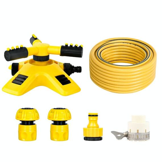 360 gradi Dispositivo di irrigazione a rotazione, stile: con connettore a 6 punti a 4 pezzi e tubo a 6 punti da 10 m