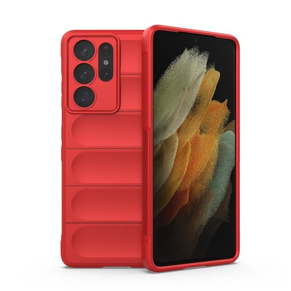 Per Samsung Galaxy S21 Ultra 5G Magic Shield TPU + Flanel Phone Case (rosso)
