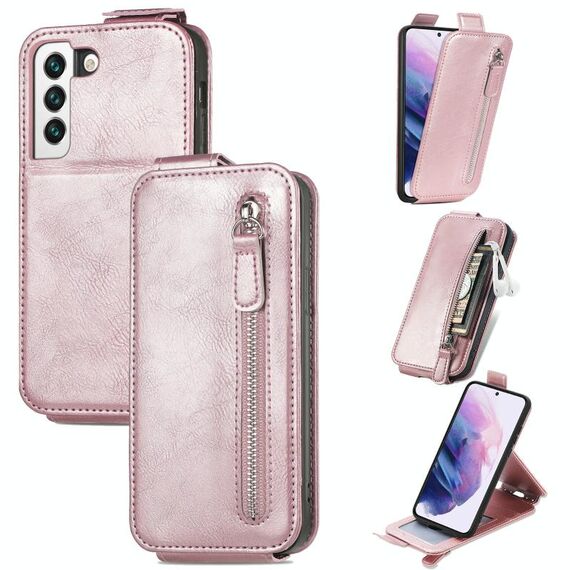Per Samsung Galaxy S22 5G Whartet Case di telefonia verticale in pelle verticale (rosa)