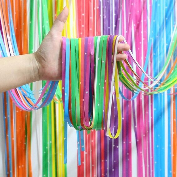 1x2,5 m di giunzione colorazione piovana Candatura di compleanno Punteggi a sorpresa (stella)